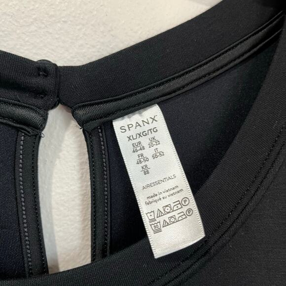 Spanx Aire Crop Wide Leg Jumpsuit XL Black Stretch One Piece Comfortable - Picture 5 of 8